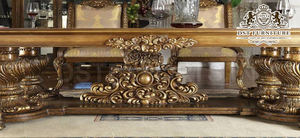 Conjunto de muebles de comedor hechos a mano de madera antigua Conjunto de muebles de comedor de estilo barroco de lujo Diseño de muebles de comedor de lujo Juego de mesa de comedor - Product Image 4