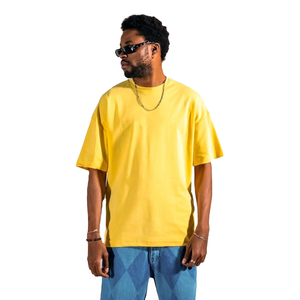 T-shirts de fitness pour hommes en coton tricoté léger 100 %, couleur unie, longueur longue, personnalisables, effet délavé, anti-plis, respirants, effet soie – Vente en gros - Product Image 1