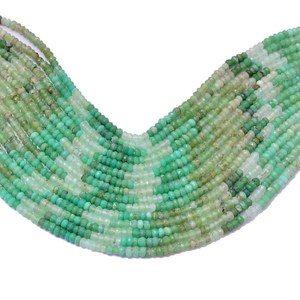 Cuentas facetadas de crisoprasa de 3mm-4mm, cuentas sueltas de crisoprasa natural multicolor verde, piedras semipreciosas para la fabricación de joyería. - Product Image 2