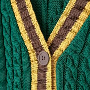 Cardigan en tricot de coton de haute qualité pour femme, personnalisé, à manches longues, anti-boulochage, séchage rapide, col en V, avec logo, boutons grecs - Product Image 4