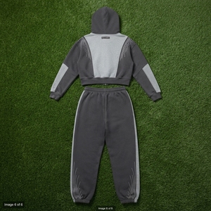 <b>Women</b> Two Piece Zip Up Hooded Tracksuit Set Color Block Hoodie Wide Leg <b>Jogger</b> Pants Rhinestone Detail - Product Image 5