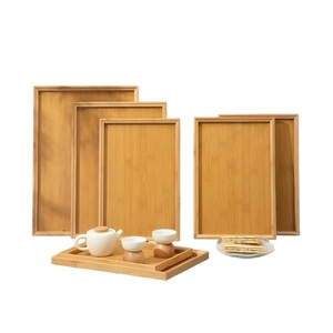 MEILLEUR CHOIX Plateau de service en bambou personnalisé, fait main, naturel, plateau de cuisine, produit d'ameublement durable - Product Image 1