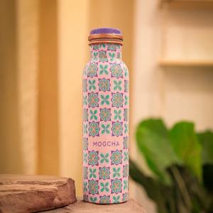 Botella de Cobre India Reutilizable Hecha a Mano, Diseño Clásico, a Prueba de Fugas, Opción de Regalo de Lujo, Apta para Lavavajillas y Microondas - Product Image 5