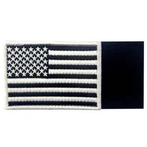 Low MOQ Embroidery <b>Patches</b> 3d Customize Hat Heat Press Velcro Mixed Colors Loop and Hook Flag <b>Patches</b> for Clothes Hats Bags Felt - Product Image 5