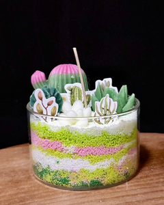 ชุดทำเทียนหอม LANJO DIY ภาพวาดทราย กลิ่นหอมจากธรรมชาติ เทียนอโรมาเธอราพีจากฝ้าย รูปทรงกระบองเพชร สำหรับงานแต่งงาน - Product Image 2