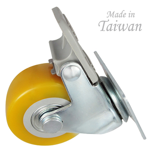 Ruedas Giratorias de PVC Naranja de 2 Pulgadas con Placa Giratoria y Freno, Ruedas de Alta Resistencia con Bloqueo para Muebles y Carritos - Product Image 5