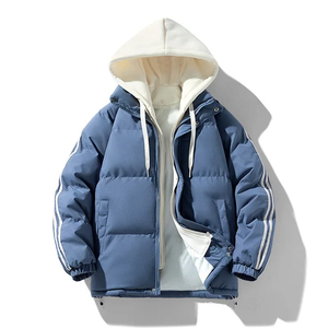 Chaqueta de poliéster acolchada reversible personalizada al por mayor, talla grande, ligera, cálida, negra, cortavientos, ecológica, estilo urbano, para invierno - Product Image 6
