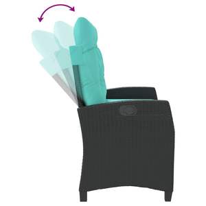 ม้านั่งพักผ่อนสีดำเทอร์ควอยซ์สำหรับใช้ในสวนหรือลานบ้าน - Product Image 6