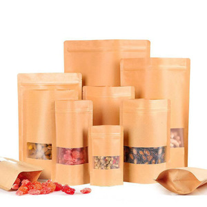 Sacs en papier kraft <span class=keywords><strong>auto</strong></span>-scellants avec fenêtre mate pour emballage alimentaire, fruits secs, thé, sachet refermable - Product Image 1