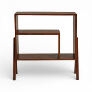 Meuble de rangement bas en bois massif de style Pierre Jeanneret, design Mid-Century Modern, avec pieds en V, petite bibliothèque et armoire de bureau - Product Image 5