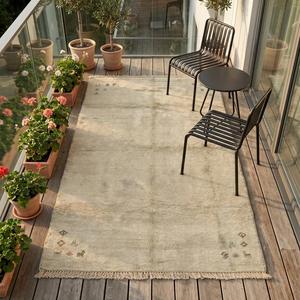 Alfombra de Lana Hecha a Mano de Primera Calidad, Diseño Tribal Minimalista con Flecos para Decoración de Sala de Estar y Dormitorio - Product Image 5