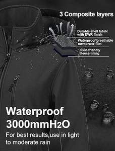 Women's Waterproof Softshell Jacket Windproof Hooded <b>Raincoat</b> Slim Fit Breathable Outdoor Trench Coat Casual Hiking Windbreaker - Product Image 6