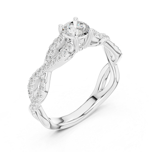 แหวนเพชรทรงกลมทองคำ 14K โรสโกลด์สำหรับผู้หญิง |   ชุดทำงาน |   เพชรที่เพิ่งเพาะเลี้ยง - Product Image 6