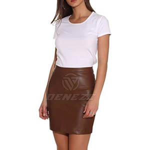 Jupes en cuir pour femmes, style tendance, prix raisonnable, services OEM, haute qualité, vente chaude - Product Image 5
