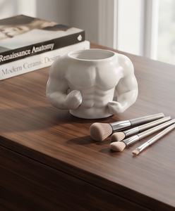 Jarrón Decorativo Moderno de Metal Blanco con Textura Fundida para Escritorio de Oficina o Biblioteca, Artículo Decorativo al por Mayor - Product Image 2