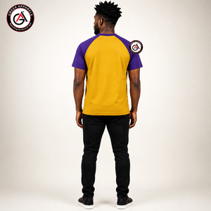 GEEK APPARELS เสื้อยืดแขนราแกลนสีเหลืองสำหรับผู้ชาย คอกลม ทรงปกติ ผ้าฝ้าย อย่างเป็นทางการ สีพื้น เป็นมิตรกับสิ่งแวดล้อม ระบายอากาศได้ดี แห้งเร็ว - Product Image 2