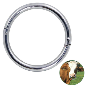 Anillo Nasal de Acero Inoxidable para Ganado, Resistente a la Corrosión, Accesorio de Ganadería Confiable para Agricultores y Veterinarios - Product Image 1