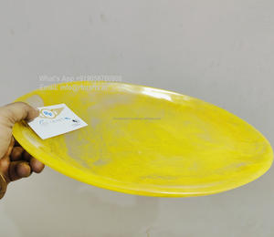 Vajilla de resina de remolino amarillo Esmeralda moderna, bandeja de servicio de epoxi de tamaño personalizado, mango de madera para fiesta, servicio de comida de Navidad - Product Image 4