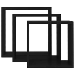 Juego de 3 Estantes de Pared Cúbicos de MDF Negro, Grandes, Medianos y Pequeños, para Organización del Hogar o la Oficina - Product Image 4