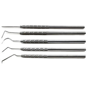 Ensemble de 5 sondes dentaires en acier inoxydable, instruments de nettoyage manuel pour l'hygiène, réutilisables, avec poignée ergonomique pour instruments dentaires - Product Image 1