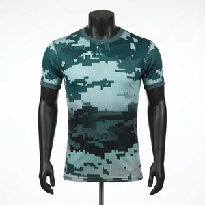 เสื้อยืดแขนสั้นลายพรางสำหรับผู้ชาย ทรงเข้ารูป แห้งเร็ว สปอร์ต คอกลม ผ้าถัก โพลีเอสเตอร์ 100% - Product Image 1