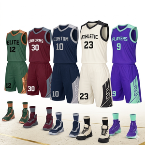 Custom Sublimated Basketball Uniforms Set Unisex Sleeveless V-Neck Jersey With Matching Shorts Breathable <b>Polyester</b> Teamwear - Product Image 1
