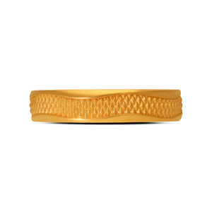 Sentinel Ridge <b>Men's</b> Gold Band Premium Gold Finish Textured Band <b>Ring</b> <b>for</b> Women and <b>Men</b> Elegant Everyday Wedding Band - Product Image 3