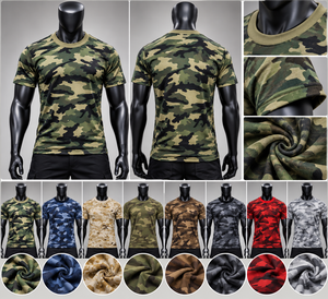 เสื้อยืดแขนสั้นลายพรางสำหรับผู้ชาย ใส่ได้ทั้งฤดูหนาวและฤดูร้อน เหมาะสำหรับกิจกรรมกลางแจ้ง ระบายอากาศได้ดี มาตรฐาน ISO  รับผลิตตามแบบที่กำหนด สำหรับการฝึกอบรม - Product Image 2