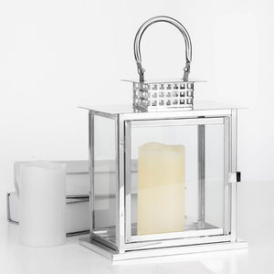 Faroles de Cristal Transparente con Acabado Plateado, de Metal de Lujo, para Decoración del Hogar y Bodas, Faroles Colgantes Decorativos - Product Image 4