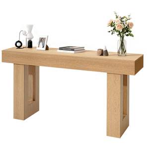 63cm Burlywood Rectangle Wooden <b>Console</b> <b>Table</b> Farmhouse Style <b>Narrow</b> Long Sofa Stand for Entrance Living Room Easy Assembly - Product Image 1