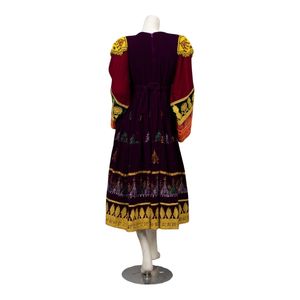 Tunique droite brodée géométrique marron en tissu respirant, prête à l'exportation, robe traditionnelle afghane pachtoune - Product Image 2