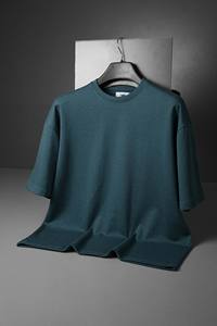 Fabricante de Pakistán, Camisetas de Alta Calidad para Hombre, Tallas Grandes, Color Verde Azulado Oscuro, Camisetas al por Mayor, Camisetas Ligeras, Casuales y Holgadas para Hombre - Product Image 3