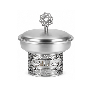 Concepthome Oriental Metal Insulated <b>Food</b> Warmer Casserole Round Hollow <b>Hot</b> Pot <b>Container</b> with Lid - Product Image 4