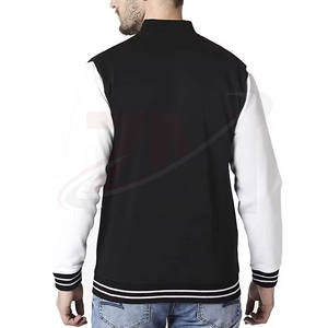 Vestes noires et blanches pour hommes, logo personnalisé avec lettres propres, 100% coton molletonné, vente en gros, stock disponible, qualité de marque, personnalisable - Product Image 2