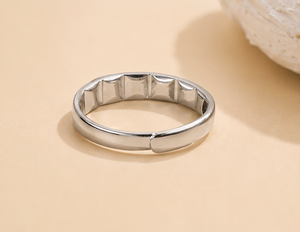 925 Sterling Silver Rhodium Plated Forever Engraved <b>Adjustable</b> <b>Ring</b> Unisex Promise <b>Ring</b> Minimalist Couple Jewelry Handmade - Product Image 2