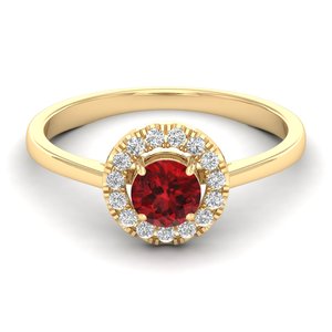 Bague de fiançailles REYES, dernier design, or 14 carats, diamant certifié IGI, pierre précieuse grenat 0,5 carat, cadeau d'anniversaire, bijoux de luxe - Product Image 6