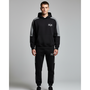 Conjunto Deportivo Personalizado de Felpa Gruesa 100% Algodón para Hombre, Sudadera con Capucha y Pantalones Deportivos - Product Image 1