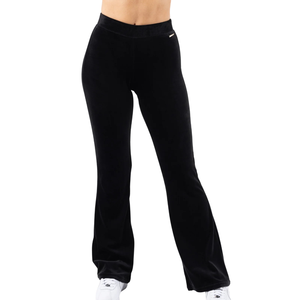 Pantalon de détente évasé noir pour femme, taille haute, en tissu extensible doux, idéal pour le yoga, l'entraînement, le fitness, les tenues décontractées et quotidiennes - Product Image 1
