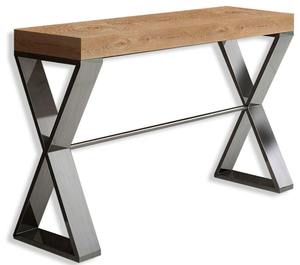 Table console convertible moderne en fer, finition chromée, design à base en X, meubles de salon pour entrée d'hôtel - Product Image 4