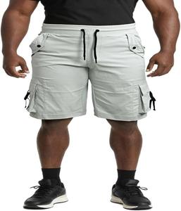 กางเกงขาสั้นคาร์โก้ผู้ชายคุณภาพสูง ยืดหยุ่นได้ แห้งเร็ว ทรงคลาสสิก ความยาวระดับเข่า สีสันตามสั่ง - Product Image 1