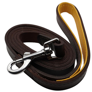 Hot Sale Luxury Custom Made Low MOQ Heavy Duty Leather Dog Leash Customized Color And Logo Leather Dog Leash - Product Image 3