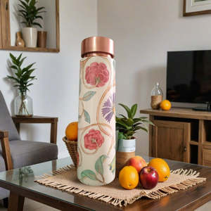 Handcraft Floral <b>Printed</b> Stainless Steel Insulated Water Bottle Reusable Travel Drinking Bottle For Home And <b>Office</b> - Product Image 1