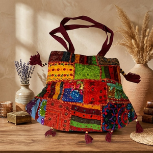 Handmade Vintage Patchwork <b>Bags</b> | Boho Ethnic Designer Reusable Shoulder Tote <b>Bags</b> for Women Fashion Travel Shopping Utility <b>Bag</b> - Product Image 2