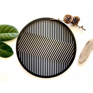 Modern Round Wooden <b>Trivet</b> Heat Resistant Hot Pad Geometric Hollow Out Placemat Non Slip Kitchen Dining Table Pot Holder Mat - Product Image 1