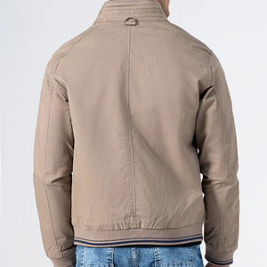 Blouson bomber kaki pour homme, décontracté, avec fermeture éclair, col montant, coupe classique, en polyester et coton, vêtement d'extérieur pour l'automne - Product Image 2