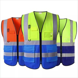 Polyester Safety Vest High Visibility Work Reflective Waterproof LED Flash for Construction <b>Security</b> ANSI Class 1 EN ISO 20471 - Product Image 1