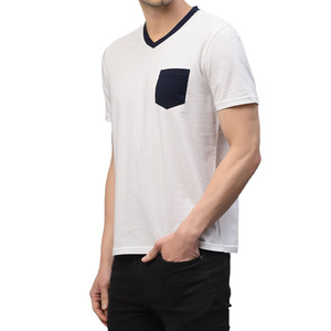 Camiseta de Hombre al por Mayor, Oversize, Holgada, Cuello en V, Manga Corta, Algodón Pesado 250 GSM, Estilo Urbano, Cuello en Contraste, OEM ODM - Product Image 5