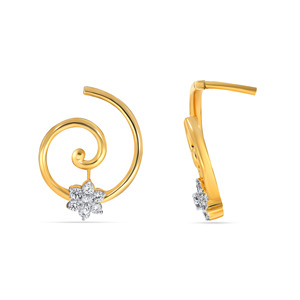 Anillo Espiral de Lujo en Tono Dorado con Diseño Floral Cultivado en Laboratorio, Elegante Diseño de Espiral Abierta y Centro de Flor Brillante - Product Image 3