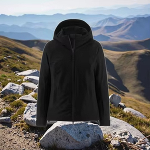 Veste softshell imperméable noire pour femme, à capuche, fermeture éclair, coupe classique, toutes saisons, vêtements d'extérieur - Product Image 5