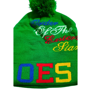 Customized Green Hand Knitted Beanie <b>Hat</b> Pom Pom Unisex Adult Winter Casual <b>Cap</b> Polyester/Cotton Solid Color Letter Pattern - Product Image 4